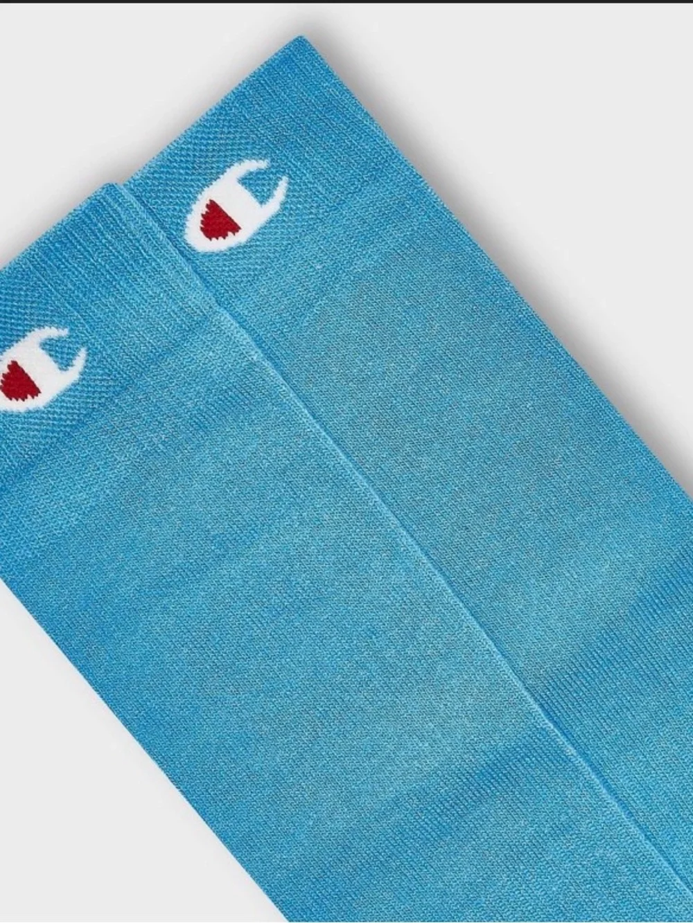 Champion Sky Blue Over-The-Calf Athletic Socks with Red & White Logo